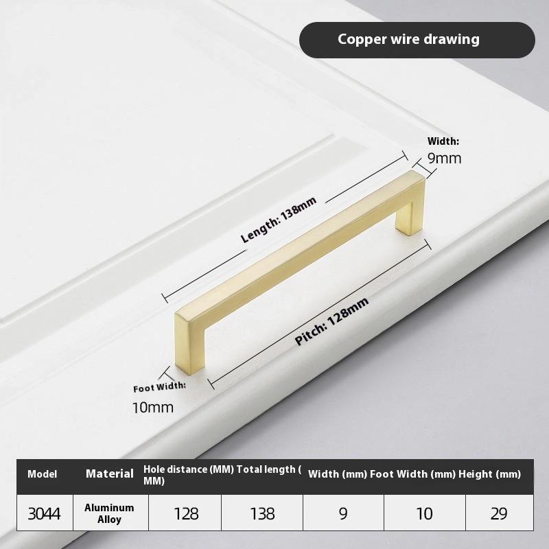 10-33Cm Black Cabinet Handles Stainless Steel Square Closet Drawer Cupboard Pulls Bathroom Door Knobs Furniture Kitchen Handle