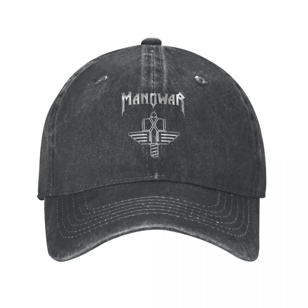 

Vintage Manowar Rock Baseball Cap Unisex Distressed Denim Washed Cap Music Outdoor Workouts Unstructured Soft Caps Hat Adjustable