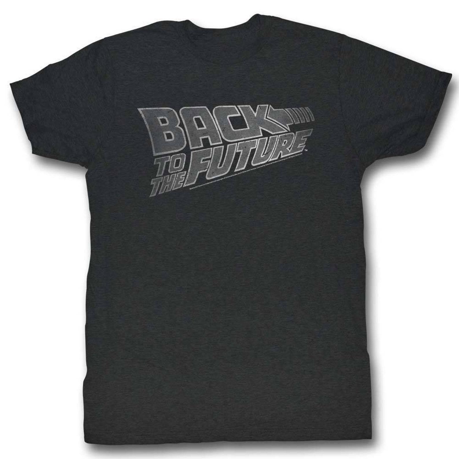 Back to the Future Logo Black Heather Adult T-Shirt 3XL