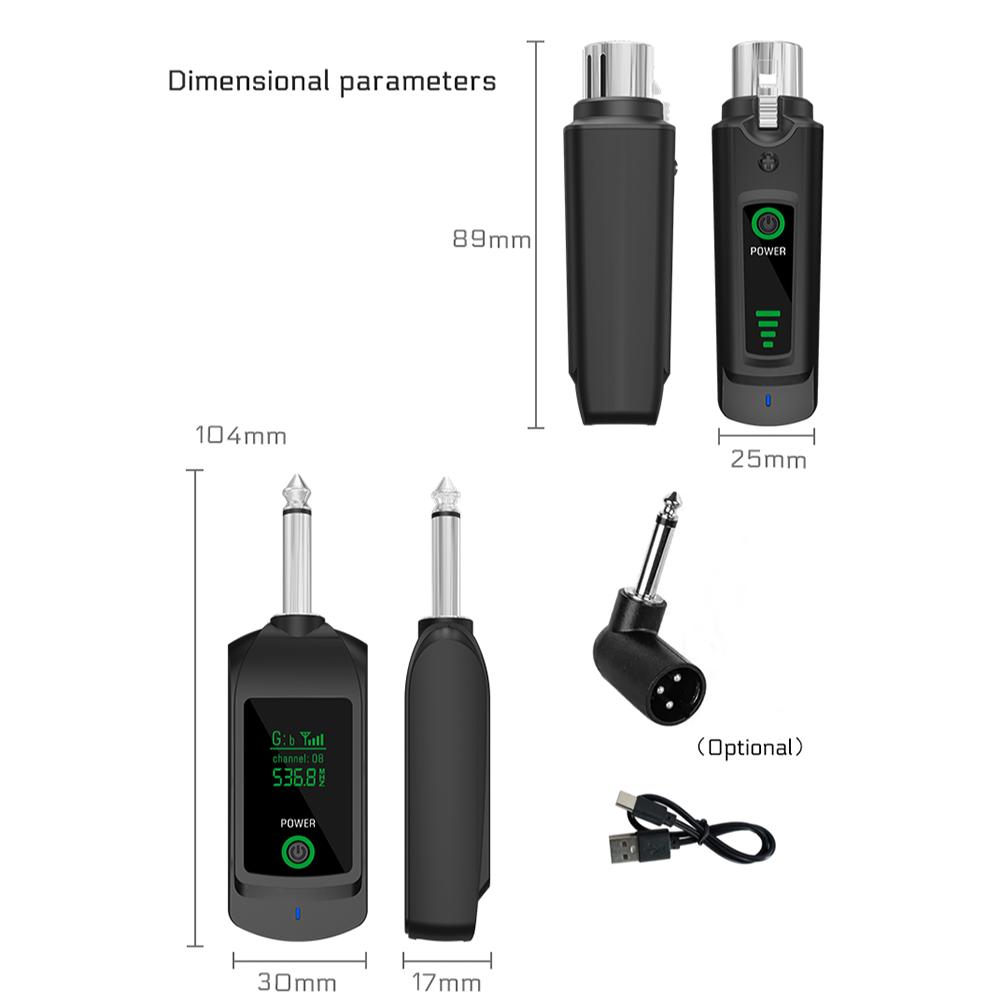 Wireless Microphone Transmitter Receiver 510.00-590.00MHz Dynamic Handheld Microphone Instrument DC5V Microphone Accessories