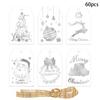 60pcs with Strings Paper Cards Labels Hot Stamping Process Paper Hanging Tags  Christmas Decoration