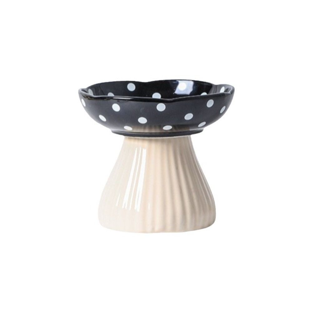 Cute Pet High Foot Bowl Creative Cats Drinking Feeder Mushroom Cat Bowl  Water Container