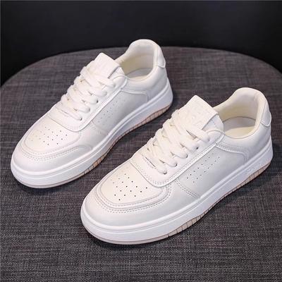 Leather Flat-soled White Shoes Women's Shoes Spring and Summer New Versatile Breathable Soft-soled Casual Sports Student Board Shoes