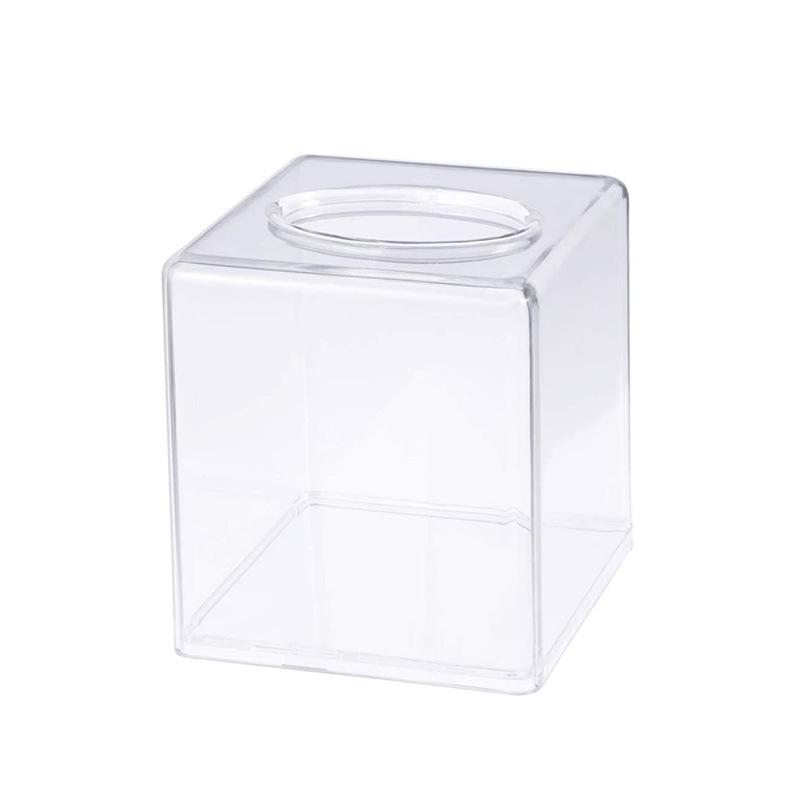 Acrylic Square Tissue Box with Transparent Dispenser and Roll Paper Storage See Details Page прозрачный