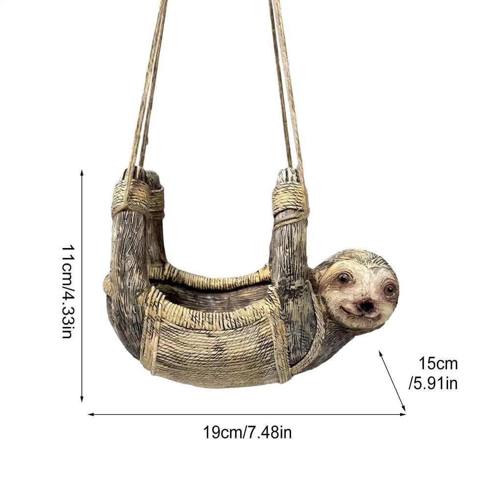 Decorative Bird Feeder Sloth Shaped Outdoor Birdfeeder Yard Sparrow Feeder for Garden Backyard Patio Yard Porch Tree