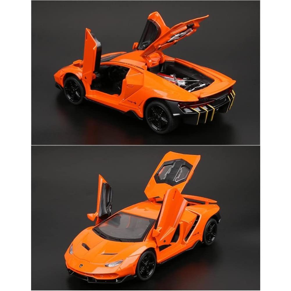1/32 Scale Alloy Collectible Orange Lambor LP770 Toy Pull Back Vehicles Diecast Cars Model with Light & Sound
