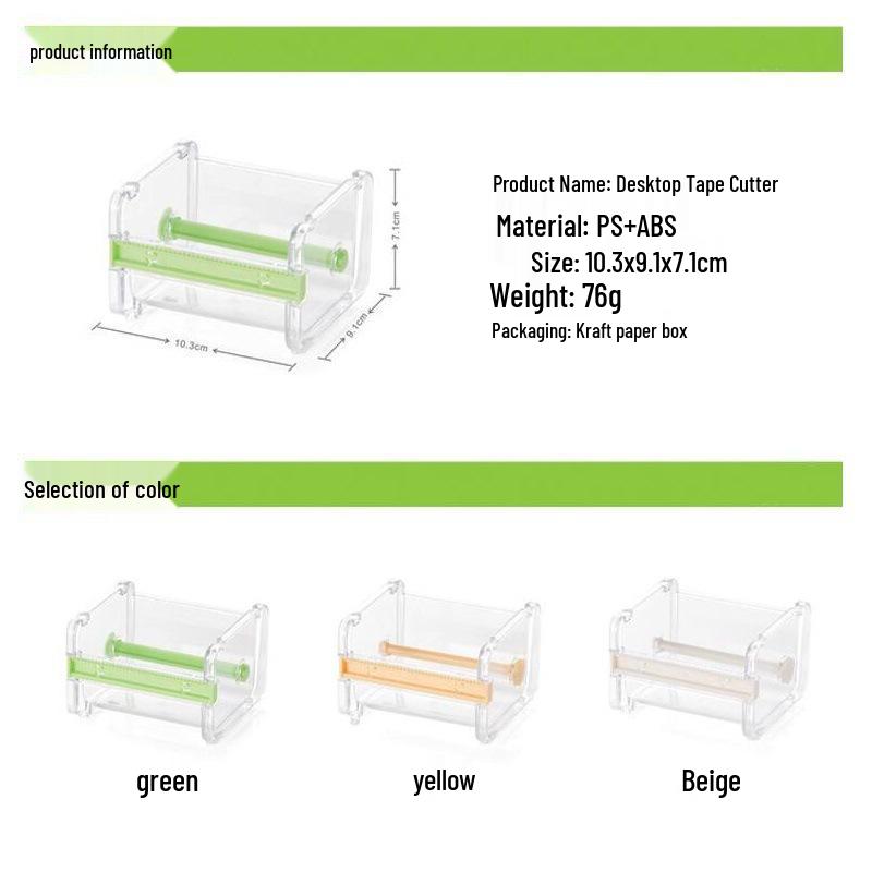 Transparent Washi Tape Cutter & Storage Box