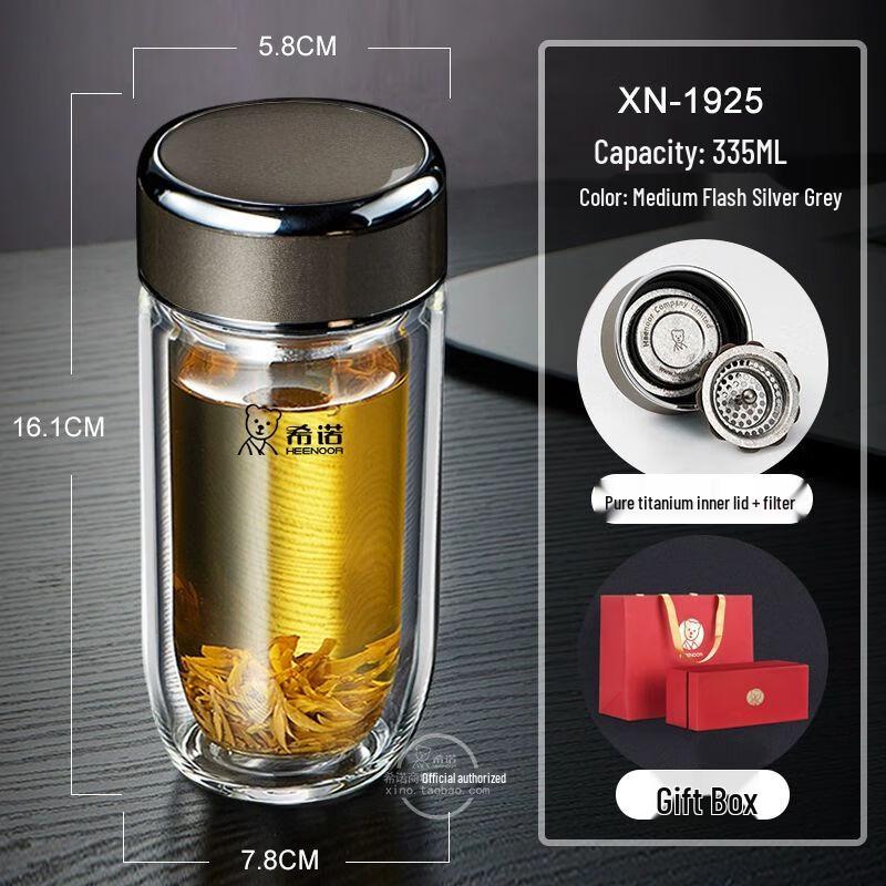 Xinuo Antibacterial Double-Layer Borosilicate Glass Cup
