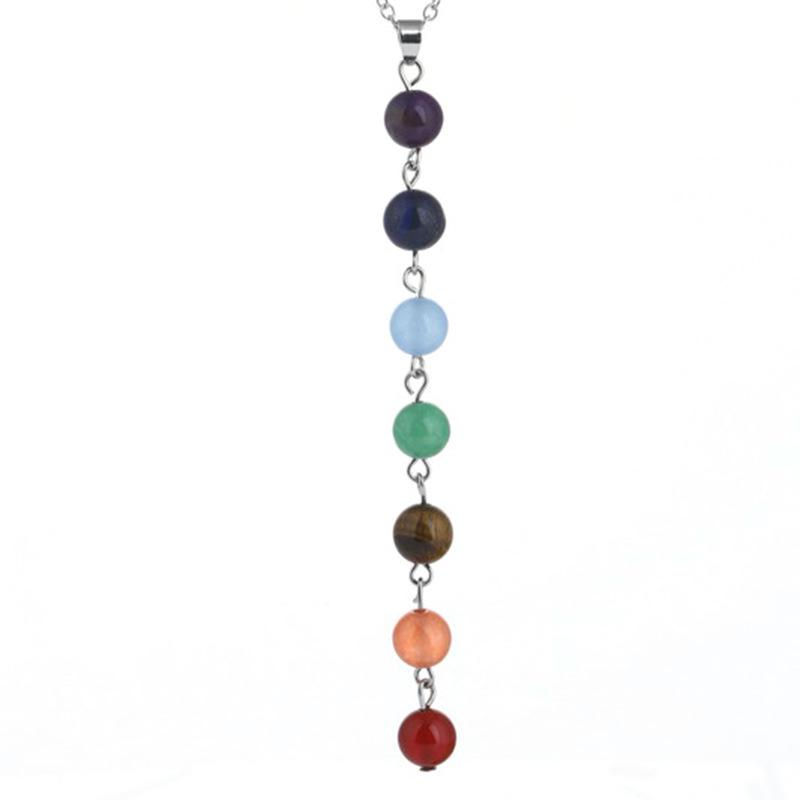 8mm Amethyst Yoga Pendant Necklace