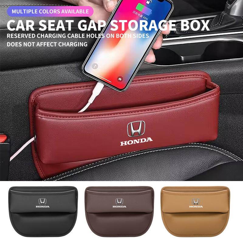 CMEAH1 PU Leather Car Seat Side Storage Pocket Suede Gap Filler Organizer Box for Honda Accord CRV XRV Civic FIT Auto Accessories