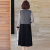 Yalu Women's Autumn Faux Two-Piece Midi Dress