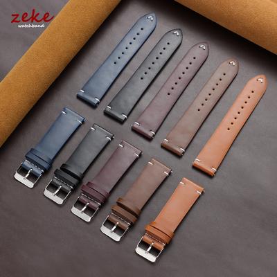 18mm 20mm 22mm Vintage Oil Wax Leather Watch Band Brown Black Cowhide Straps Quick Release Bracelet Universal Wristband for Men