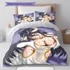 Set Copripiumino Trapuntato con Motivo Anime Federe Decorazione Casa Regalo di Compleanno (1 * copripiumino + 2 * federa, senza nucleo)