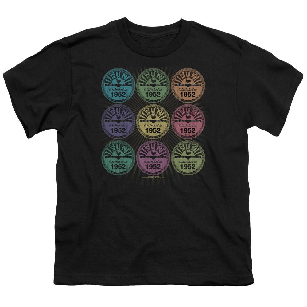 

26 Sun Records Rocking Color Block Kids Youth T Shirt Licensed Rock Band Tee Black Unisex T-Shirt L