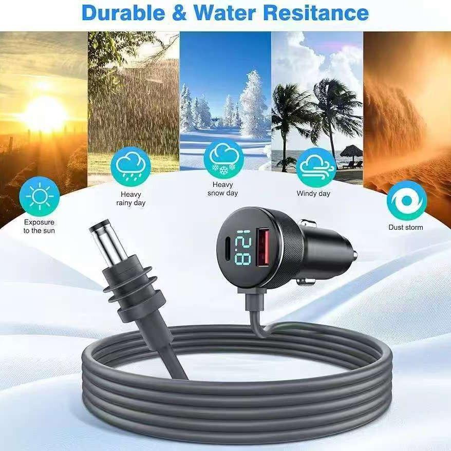 4th Gen Waterproof LED Car Charger 30V Power Cord, Multi-functional 3-in-1.