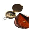 Style Brass Compass with Embossed Leather Case
