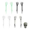 Halloween Skeleton Stake Decorations Creepy Skull Hand Arm with Stakes Realistic Skeleton Bone Model for Outdoor Yard Garden Lawn Decor