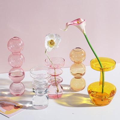 1PC Home Dekoration Vase Stand Ornamente Glas Blase Vase Hydrokultur Blumentopf