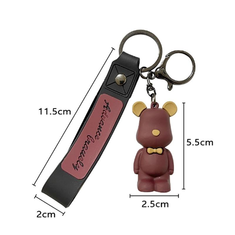 Trendiger Niedlicher PVC Fliege Bär Schlüsselanhänger Kawai Cartoon Tier Schlüsselanhänger Entzückender Taschenanhänger Schlüsselhalter Autoschlüsselanhänger