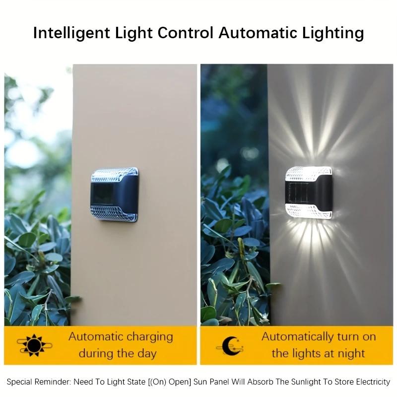 2/4/8pcs Solar Wall Lights with Amorphous Up/Down Design - Outdoor Landscape Lighting for Garden, Courtyard, Night Use