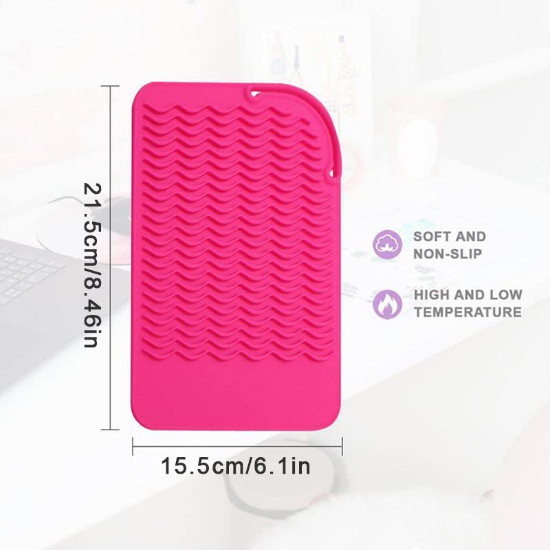 Multifunktionale hitzebeständige Silikonunterlage Isoliermatte für Haarglätter, Lockenstab, Lockenwickler, Glätteisen