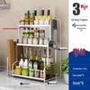 Stainless Steel Multi-layer Kitchen Rack: Spice, Knife Holder & Storage