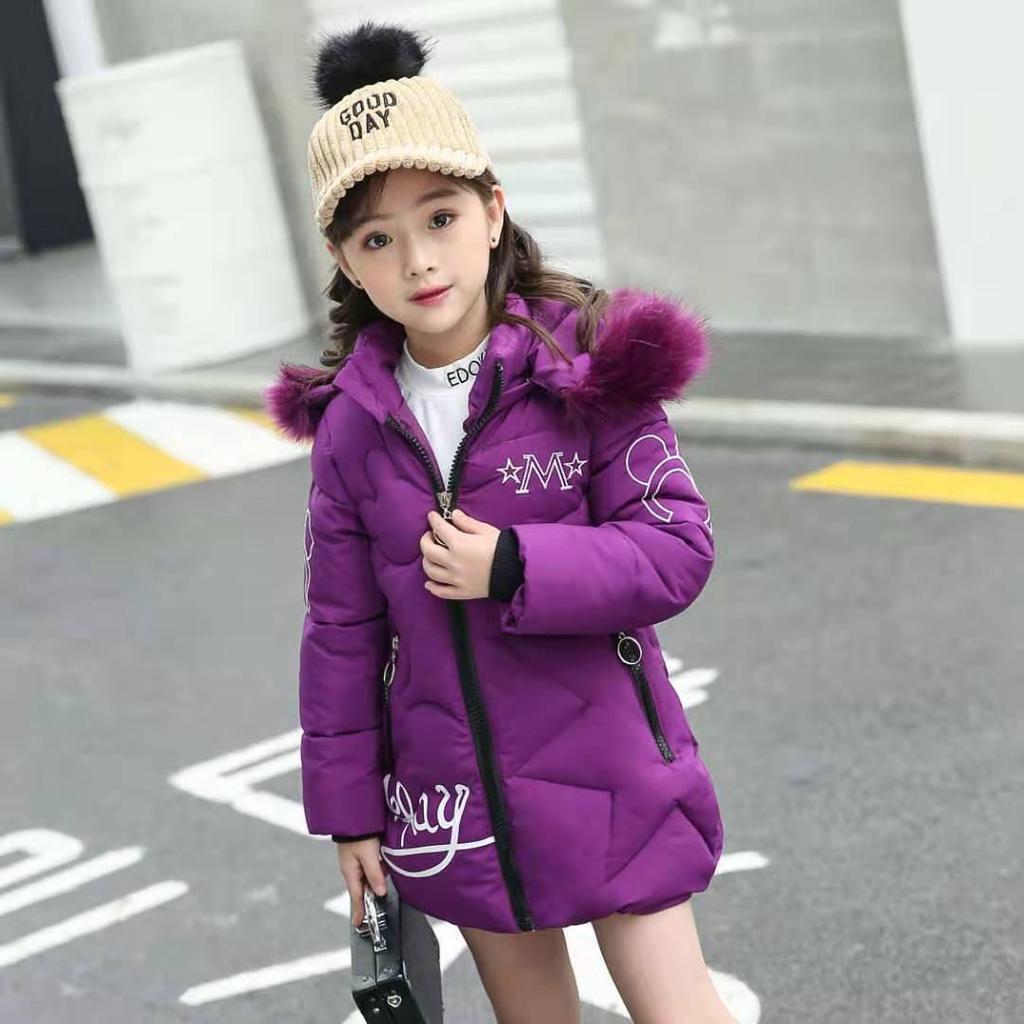 Mädchen Baumwollmantel 2024: Neue dicke warme lange Jacke im koreanischen Stil für Kinder