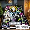 Custom Name Beetle-juice Movie Art Blanket  Ideal Bedding Blanket Perfect for Travel, Camping, Living Rooms, Offices, Sofas, Fan Christmas gift