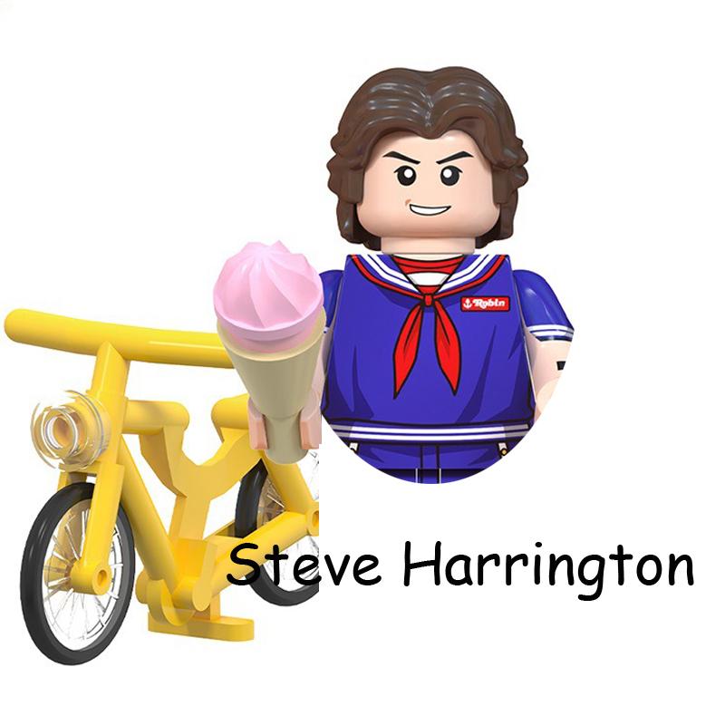 The Terrible Movie Upside Down Dustin Mike Lucas Will Eleven Model Building Blocks Enlighten Action Figure Toys For Children