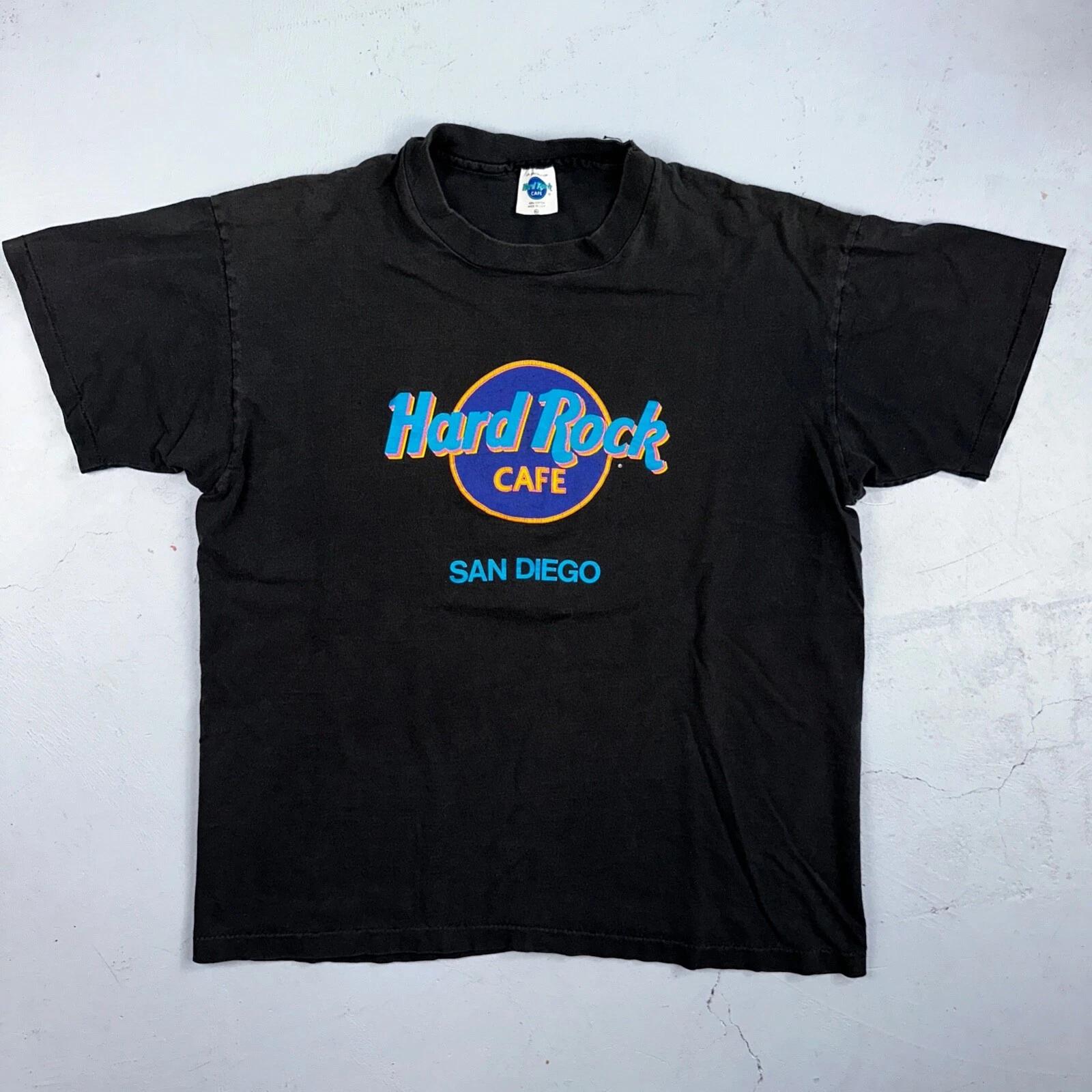 Hard Rock Cafe San Siego VTG T Shirt Single Stitch Black Pop Culture XL USA 2XL