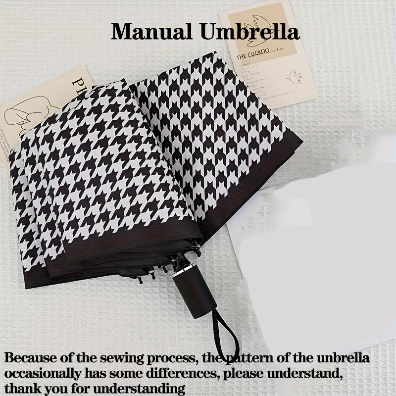 

Полностью автоматический трехсекционный зонт Тысячеклеточный клетчатый складной зонт Черная резина Защита от УФ-лучей и тени Солнечный зонт IRON&8K
