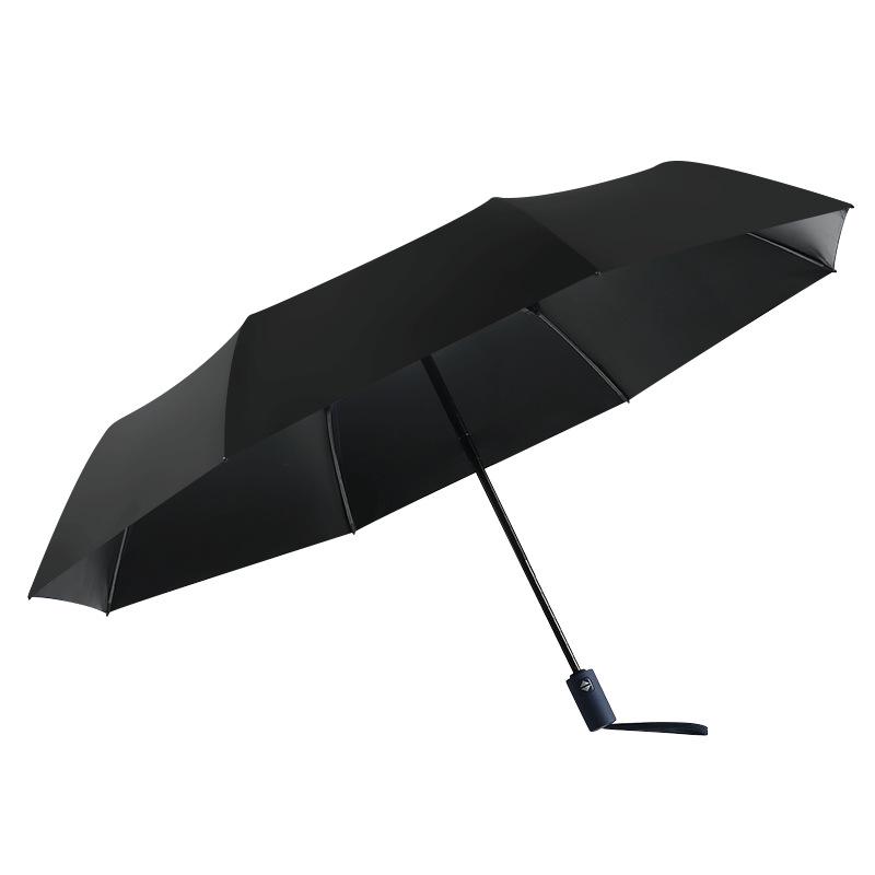 Compact Windproof Dual-Use Black Umbrella: UV Sunshade for Men & Women