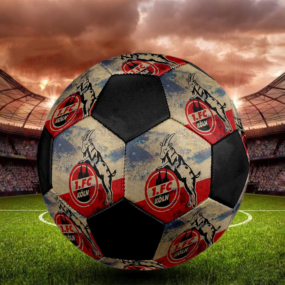 Pallone da calcio Koln, colorato, adatto a tutte le età, cucito a macchina, materiale PVC, qualità da competizione, durevole e ad alto rimbalzo