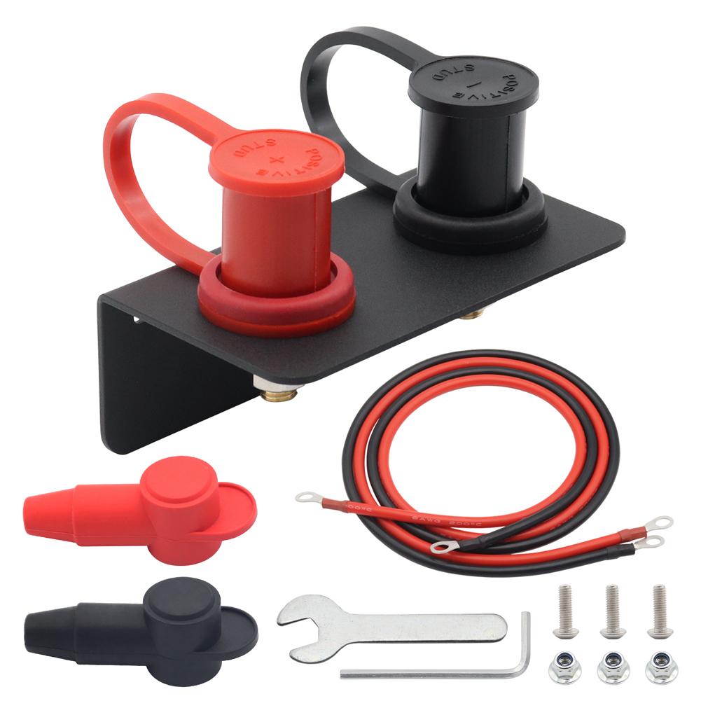Remote Battery Jumper Post Terminal Battery Jump Post Copper Car Battery Jumper Terminals Charging Tools for UTV ATV Car Trucks