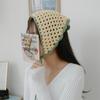 Preciosa Goma para el Pelo de Ganchillo Bandana con Pompón para Mujer