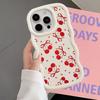 Soft Phone Cover Case for iPhone 15 Plus XR 14 13 11 16 Pro Max 8 17 Air 12 Red Lovely Cherry