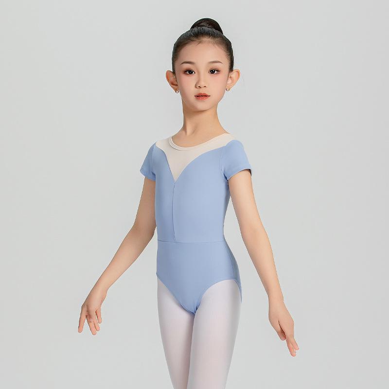 Kurzärmeliges Ballett- und Gymnastik-Tanzkleid für Kleinkind-Mädchen mit Trägerdesign