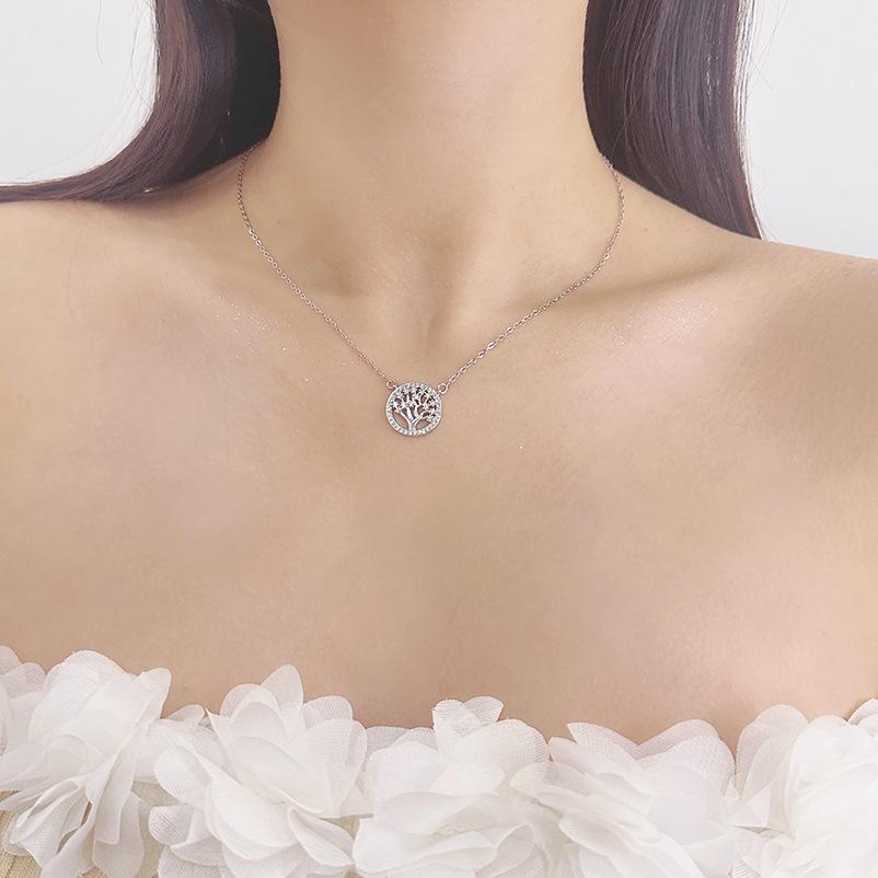 Tree of Life Zirconia Women's Necklace - Peace Pendant Clavicle Chain