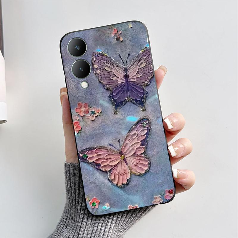 Custodia Per Vivo Y17 S Y17S Y16 Custodia Per Telefono Silicone Morbido Bella Farfalla Cover Posteriore Per VivoY17S Vivo Y 17S Y 16 Fundas Coque Capa