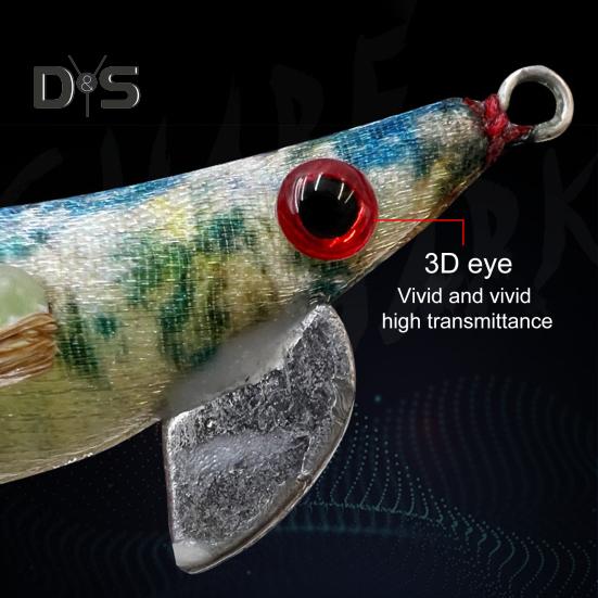 7CM/4.6G Luminous Shrimp Bait with Squid Jig Hook Sinker Realistic Bionic Artificial Lure Saltwater Freshwater Bass Walleye Trout Fishing Accessories