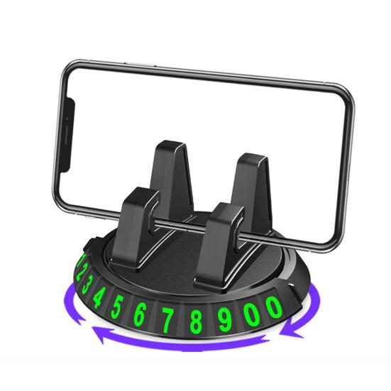 Car Phone Holder 360-Degree Universal Base Non-Slip Slot Soft Silicone Rotatable Safe Support Temporary Parking Card