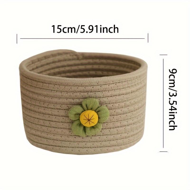 1pc Desktop Storage Basket, Student Office Desktop Storage, Entryway Key Storage, Cosmetic Cotton Rope  Storage Box