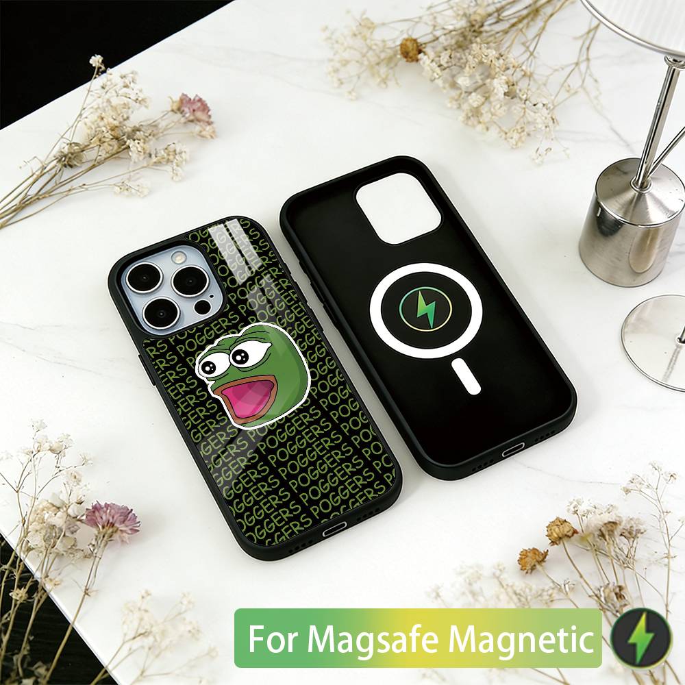 Funny The P-PEPE Frog Phone Case For iPhone17,16,15,14,13,12,11 Plus,Pro Magnetic For Magsafe Wireless Charging