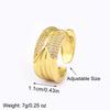 Nidin High Quality Shine Zircon Irregular Geometric Open Rings Adjustable For Female Male Personality Finger Jewelry Party Gifts