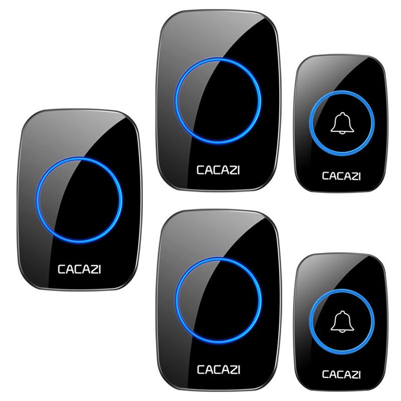 Wireless Waterproof Doorbell with Flash Alert & Elderly Pager - Battery Operated, No Plug Needed Standard чёрный