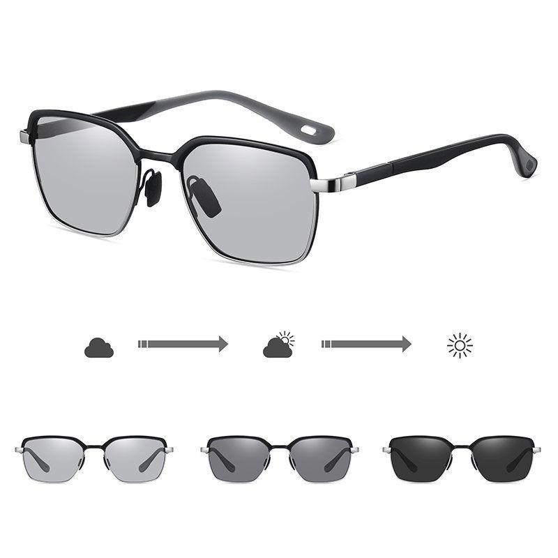 AORON Metal Frame Photochromic Polarized Sunglasses Classic Sport Driving Fishing Glasses UV400 Anti Glare Sunglasses