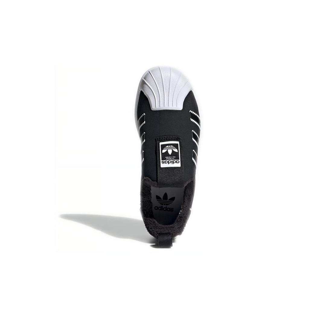 adidas Originals SUPERSTAR 360 Wtr C Low Top Skateboard Shoes Bright Black White Children Aged 3 7 Years Old EG3362