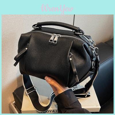 Bag Women Pu Leather Crossbody Handbag With Puckered Design For Daily Use