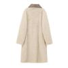 Women's clothing autumn and winter European and American contrasting colors lapel collar large pocket decoration double-sided wear artificial fur coat
