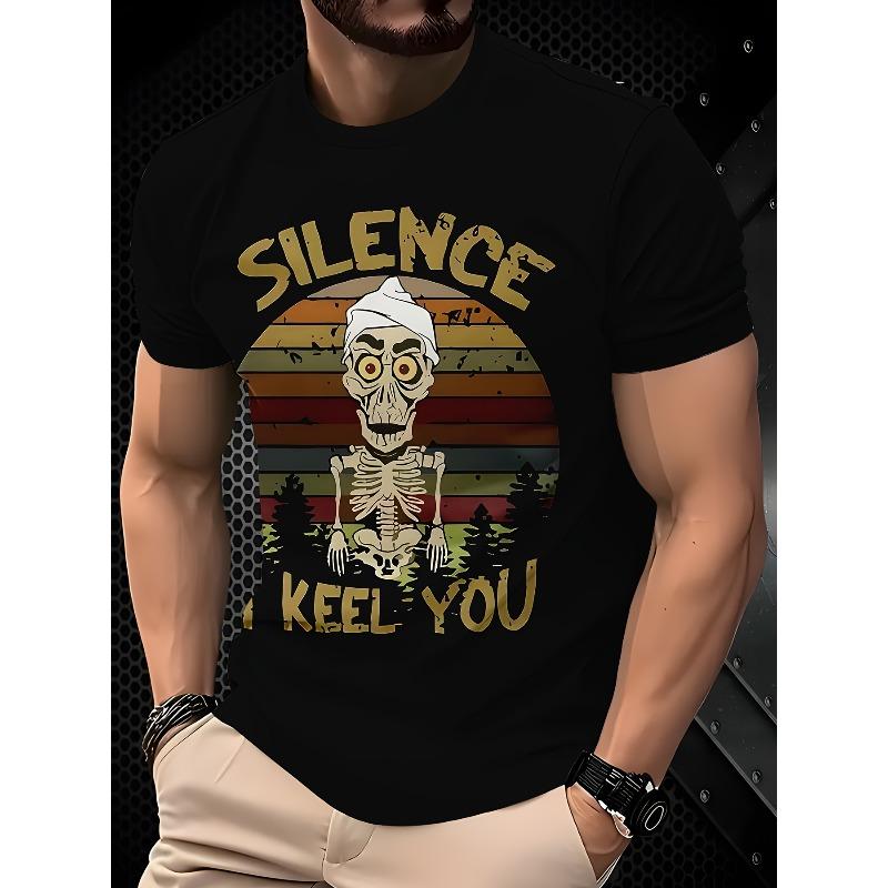 European Size Men'S Novelty T-Shirt | Casual T-Shirt Featuring a Skull Graphic | Round Neck, Regular Fit | Machine Washable